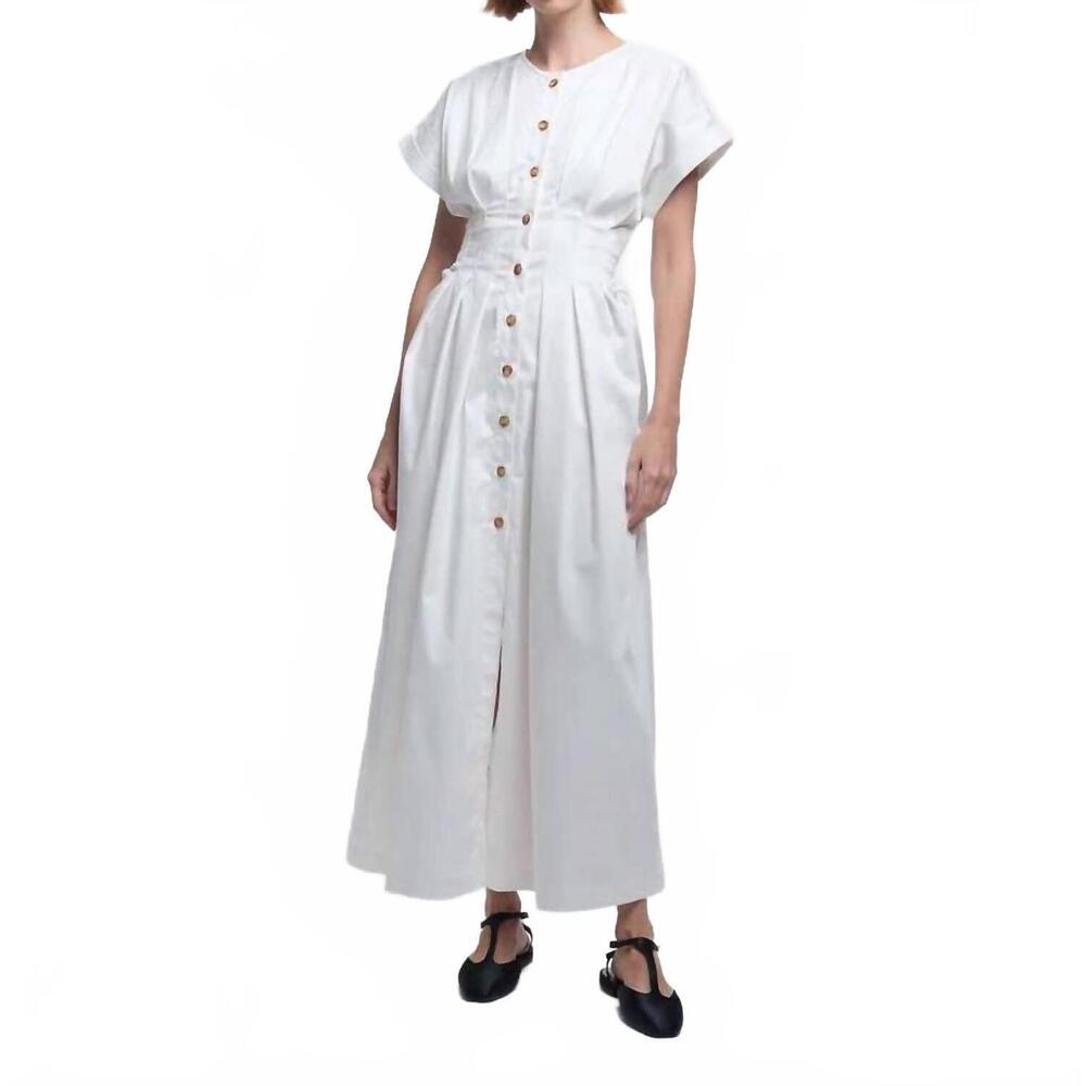 NEW KIKA VARGAS dena midi dress in white